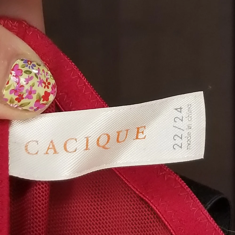 Red and Black Satin Corset Top - Picture 5 of 5